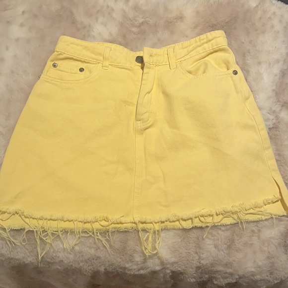 ✨yellow denim mini shirt✨ - Picture 1 of 4